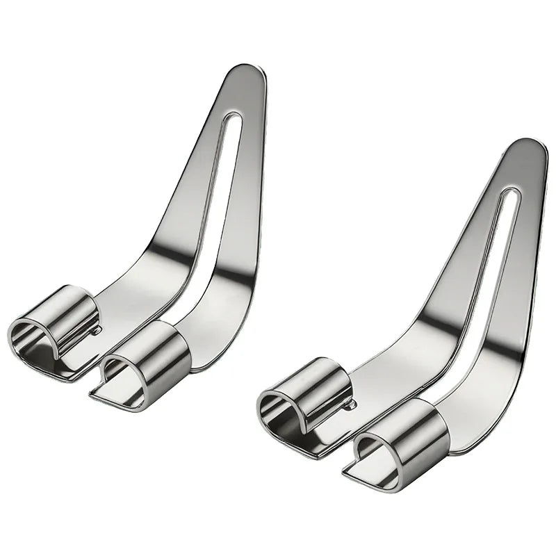 A silver precision plastic welding and repair tool with a curved, elongated design.
