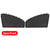 Two black magnetic car window sunshades for UV protection