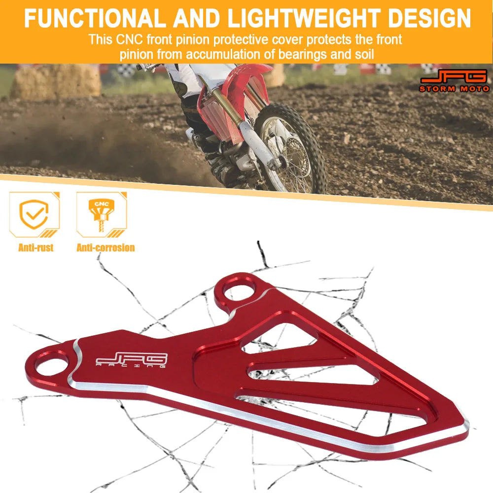 Red CNC aluminum front sprocket protective cover for dirt bikes