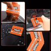 Orange professional film scraper tool for car wrapping, shown in various angles.