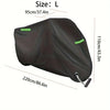 A dark brown motorcycle cover with green reflective strips, shown in profile view.