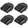 Two black ultrasonic car deer whistles shown from different angles.