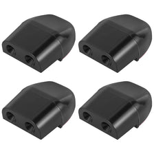 Two black ultrasonic car deer whistles shown from different angles.