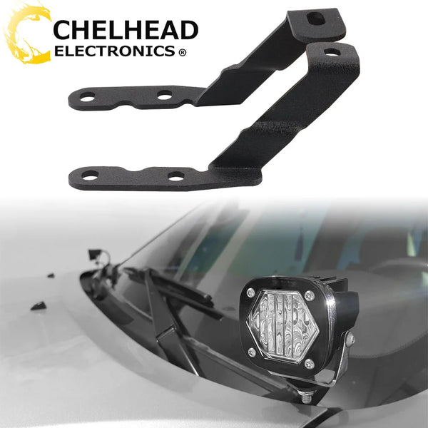 Black offroad LED fog lamp mounting bracket for GMC/Chevy trucks