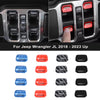 Red and blue window control button decoration covers for Jeep Wrangler JL 2018-2023