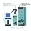 Spray bottle of Plastic Clarify product with accompanying towel, sponge, and benefits listed.