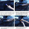 Instructions showing how to use a T-shaped repair and drawing gasket kit to pull up a car dent