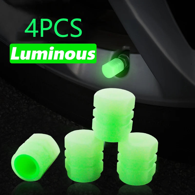 Quatre bouchons de vanne verts lumineux sont présentés sur un fond sombre.