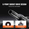Close-up view of a black 6-point socket drive design for instant ice removal