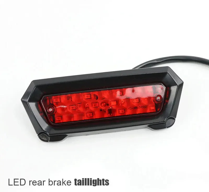 A black LED rear brake taillight assembly for a motorcycle.