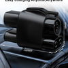 Black high-power EV charging adapter shown in a car interior, demonstrating convenient storage and easy charging.