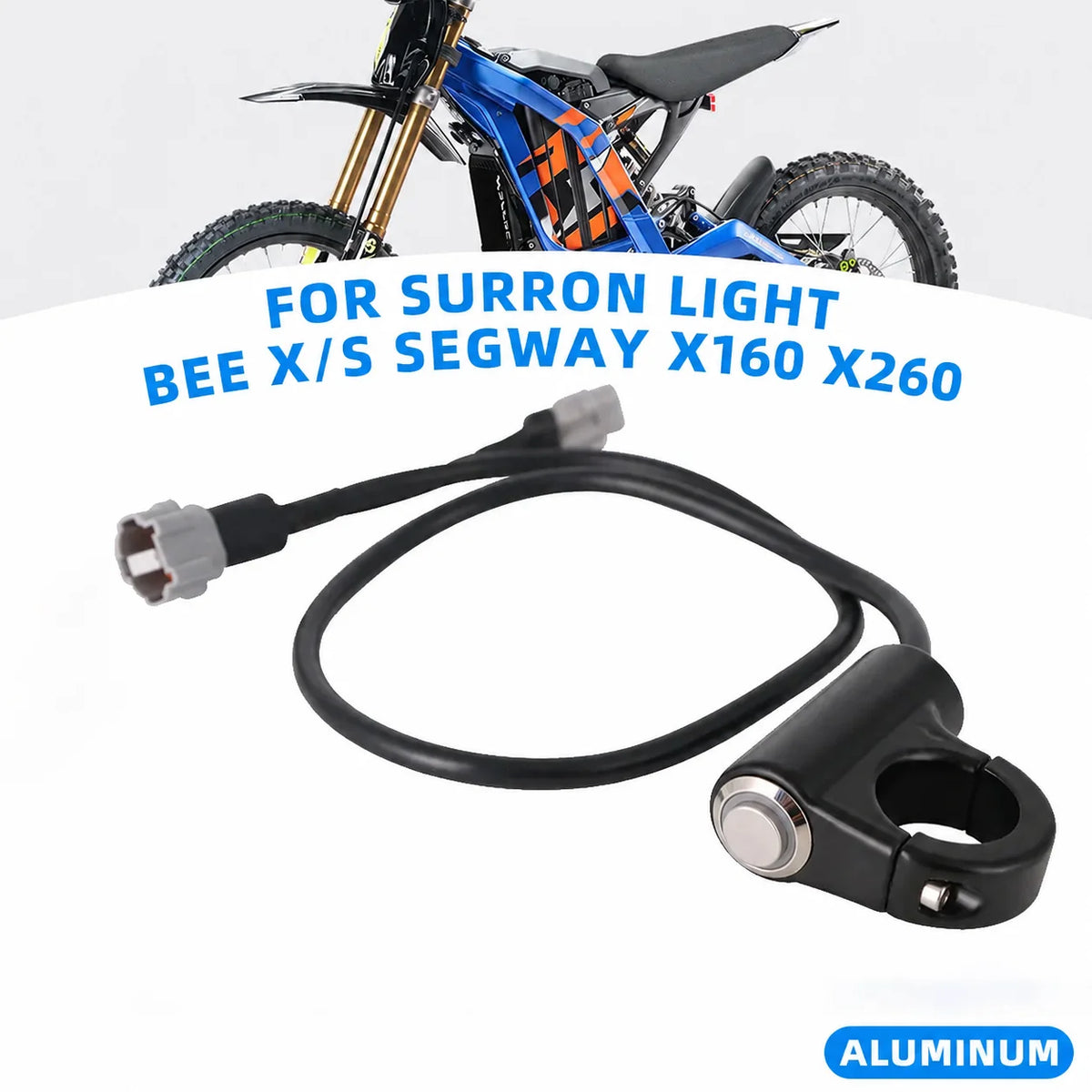 Aluminum headlight kill switch for Sur-Ron Light Bee and Segway X series