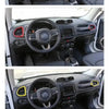Interior view of a Jeep Renegade dashboard showing air vent covers and steering wheel.