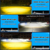 Three light configurations showing Amber, White, and combined light beams from high-intensity LED auxiliary spotlights.
