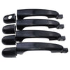 Black OEM door handles for KIA Sportage (2005-2010) shown in a row.