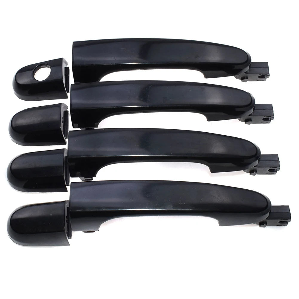 Black OEM door handles for KIA Sportage (2005-2010) shown in a row.