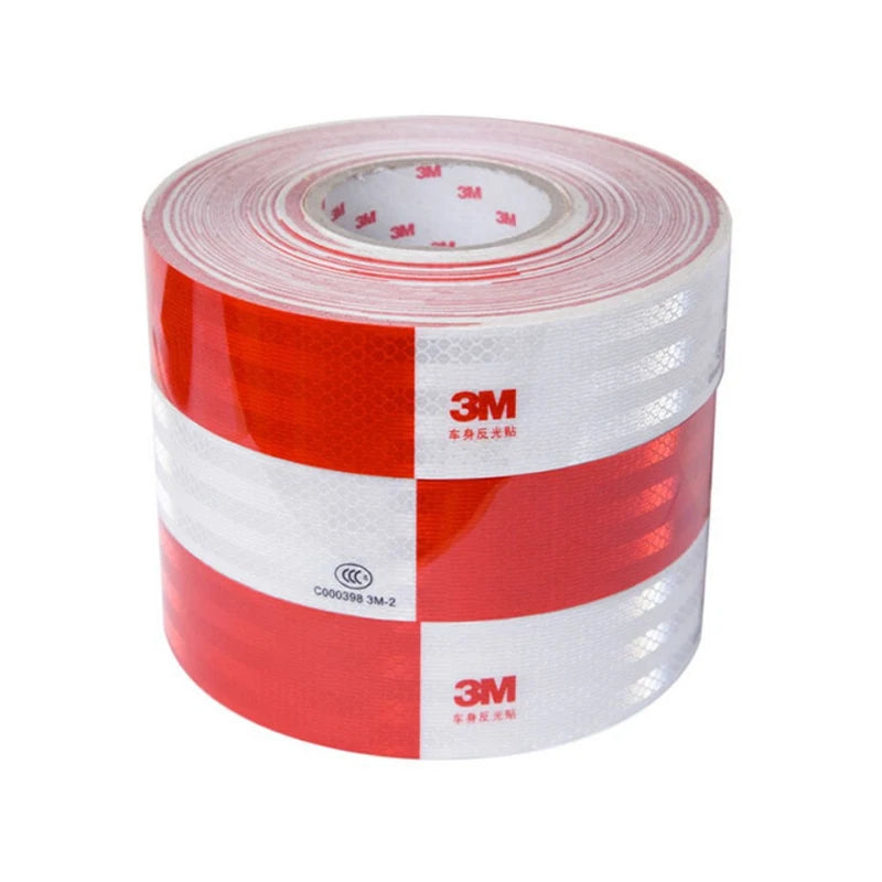 Roll of 3M high-visibility reflective decal tape in red and white for trucks and vehicles