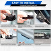 Step-by-step instructions showing how to install a universal hood bracket for an LED work light.