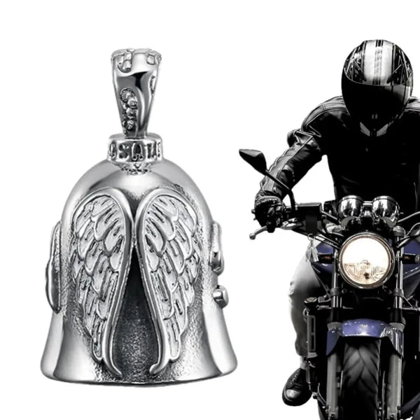 Silver angel guardian riding bell for motorcycle and bicycle