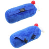 Blue velvet car neck and lumbar pillow set with a white and red tip