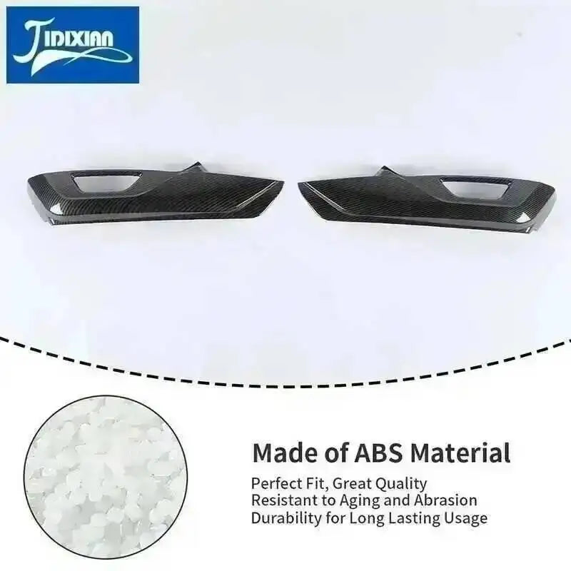 Black carbon fiber Mustang interior decoration kit featuring a custom trim piece made of ABS material