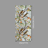Decorative PVC stained glass window film featuring birds and floral branches on a gray background