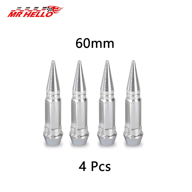 Quatre bouchons de tige universels en aluminium de 60mm pour pneus