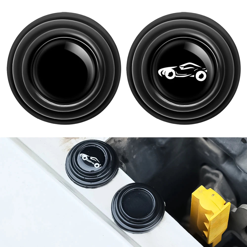 A set of ten black silicone car door shock absorber pads for anti-collision bumpers.