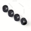A set of black crystal diamond finish tire valve caps.