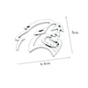 Silver custom car body side emblem for Dodge Charger or Challenger featuring a stylized animal head design