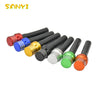 A collection of various colored motorcycle fuel vent breather hoses with different colored tips