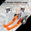 Palanca de embrague de freno CNC para motocicletas KTM, con componentes naranja y negro.
