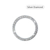 Silver diamond decorative ignition push button cover for car