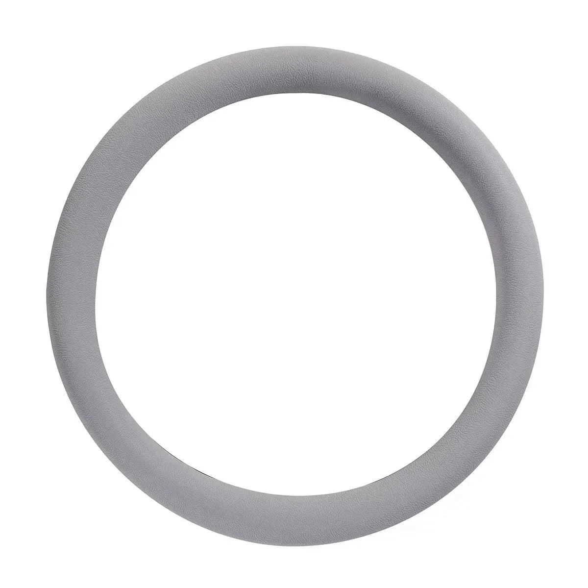 A round, gray silicone steering wheel cover.