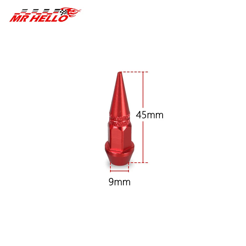 Haut de vanne conique rouge, avec une hauteur de 45 mm et un diamètre de 9 mm.