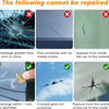 Images showing various types of damage to glass including breakage, scratches, and rupture from inside or outside the car.