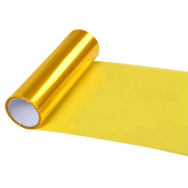 Roll of golden yellow PVC car light tint film for stretchable headlight and taillight wrap