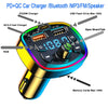 Portables PD+QC Auto-Ladegerät mit Bluetooth/MP3/FM-Lautsprecher und USB-Stick für Audio-Streaming.