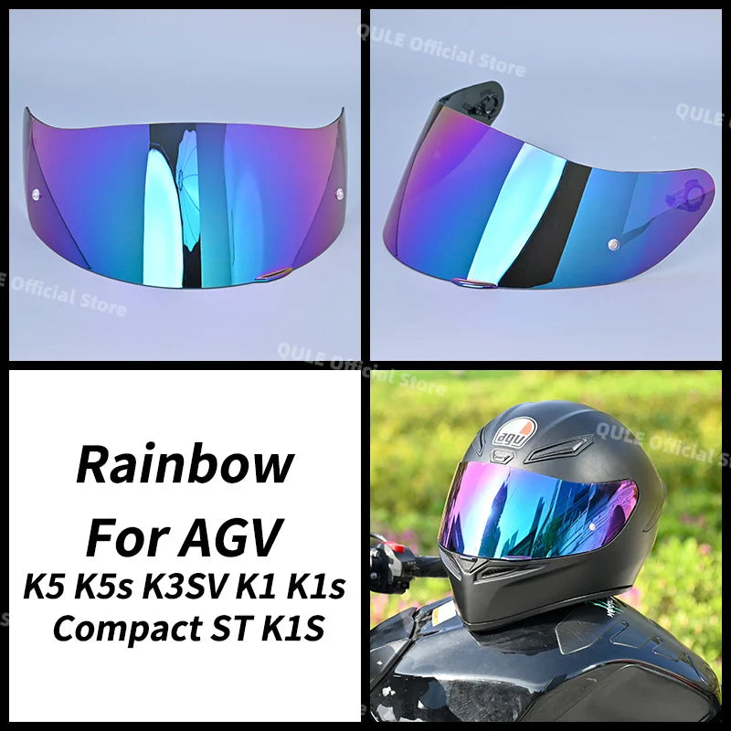 Rainbow visor lens shield for AGV K5 K5s K3SV K1 K1s and Compact ST K1S motorcycle helmet