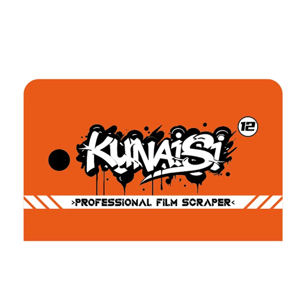 Orange rectangular logo featuring the text KUNAISI and the number 12 with a professional film scraper tagline