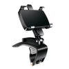 Black 360 degree rotation car dashboard phone mount with adjustable clamp.