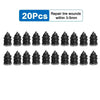 A set of 20 rubber tire repair plugs for various vehicles.