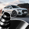 A silver SUV is shown with a close-up of a window tint film roll for sun protection.