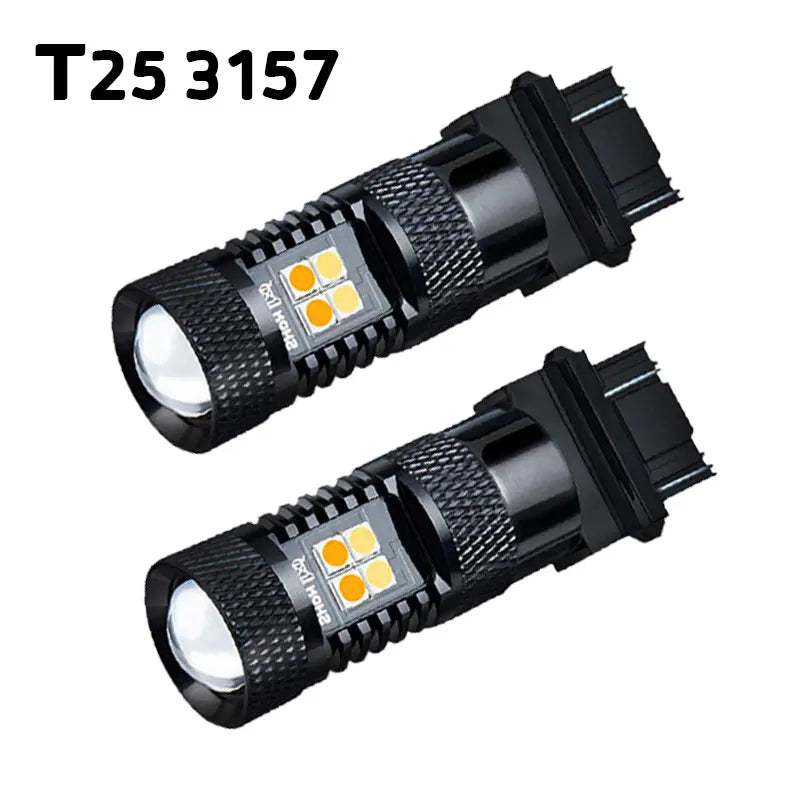 مصباح LED أسود بضوء أبيض، طراز T25 3157.