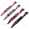 Three metallic red and black decals for Camaro and Cruze vehicles
