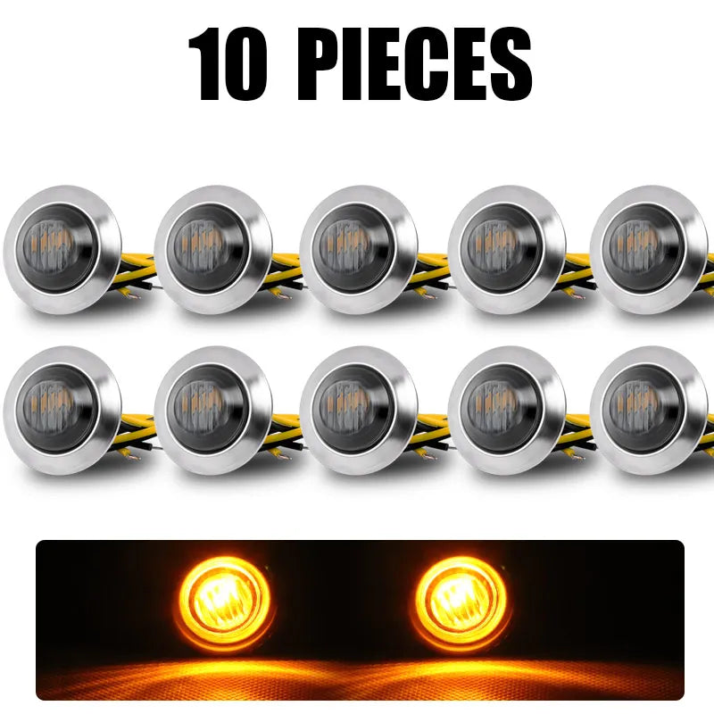 Ten high-intensity LED marker lights arranged in two rows, showing the bright light output.