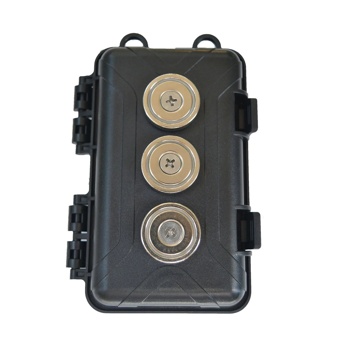 Porte-clés magnétique noir avec trois supports circulaires pour voiture et extérieur