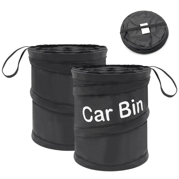 Schwarze, wasserdichte, faltbare Auto-Mülleimersack mit elastischen Riemen