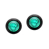 Round green LED side marker lights for trucks, trailers, and RVs