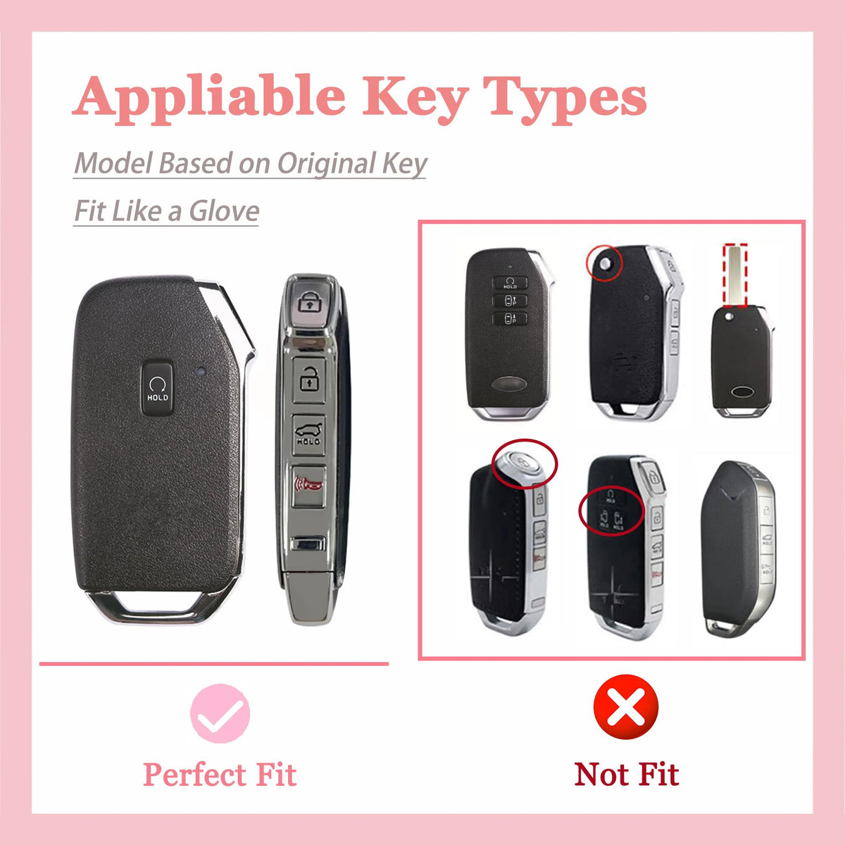 Image showing various key types and a protective cover designed to fit like a glove.